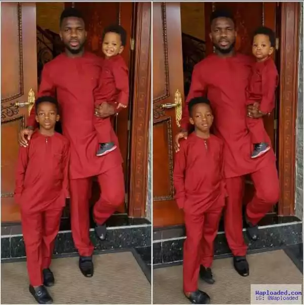 Joseph Yobo & Sons Step Out In Matching Outfit